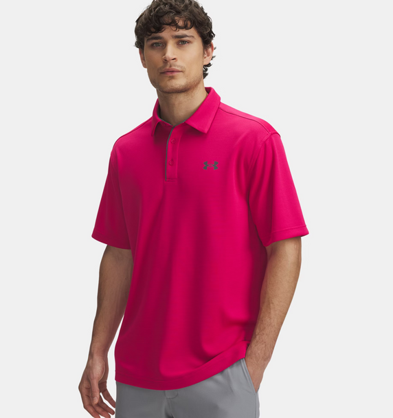 UNDER ARMOUR TECH POLO SHADED FUSCHIA - MENS POLO  - 1290140-682