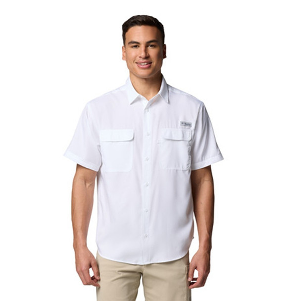 COLUMBIA PFG BACKWATER WHITE - MENS SHIRT  - 2121281100