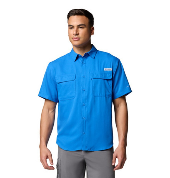 COLUMBIA PFG BACKWATER VIVID BLUE - MENS SHIRT  - 2121281487