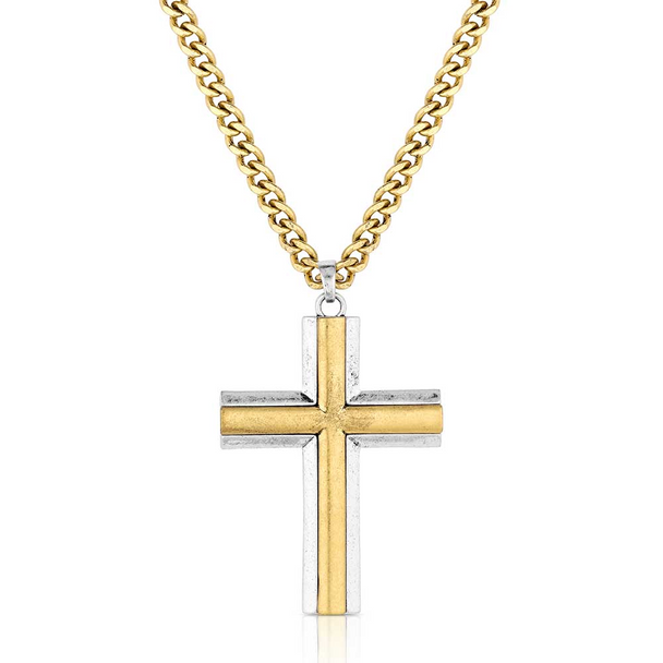 MONTANA SILVERSMITHS FAITHFUL TRADITION GOLD CROSS - ACCESSORIES JEWELRY NECKLACE - NC6183