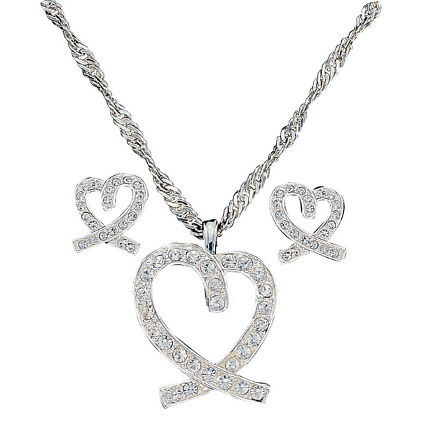 MONTANA SILVERSMITHS RHINESTONES HEART SET - ACCESSORIES JEWELRY SET - JS744