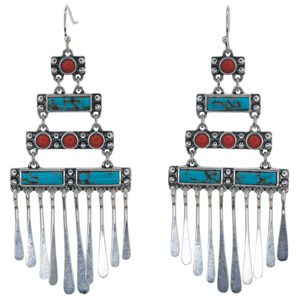 JUSTIN  4 TIER CHANDELIER STONES - ACCESSORIES JEWELRY EARRINGS - 2510010638