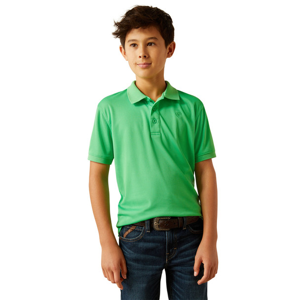 ARIAT TEK POLO IRISH GREEN - KIDS BOYS POLO - 10058806
