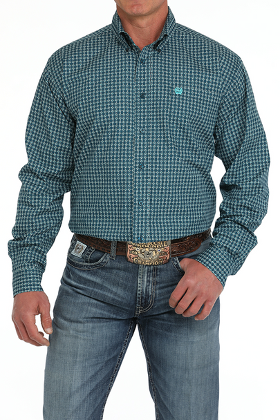 CINCH GEOMETRIC BLUE PRINT - MENS SHIRT  - MTW1105898