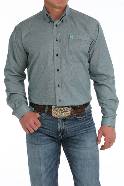 CINCH TENCEL STRIPED BLACK PRINT - MENS SHIRT  - MTW1105908