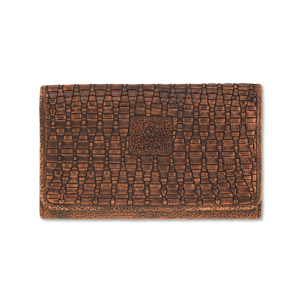 ARIAT PAIGE BROWN BASKETWEAVE WALLET - ACCESSORIES WALLET  - A770019902