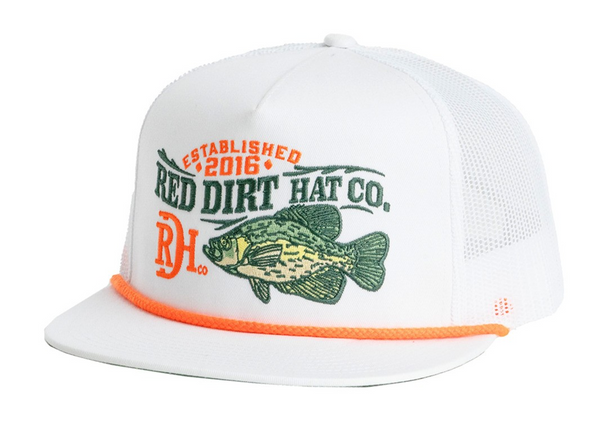 RED DIRT HOOKED WHITE ORANGE 5 PANEL - HATS CAP  - RDHC-529