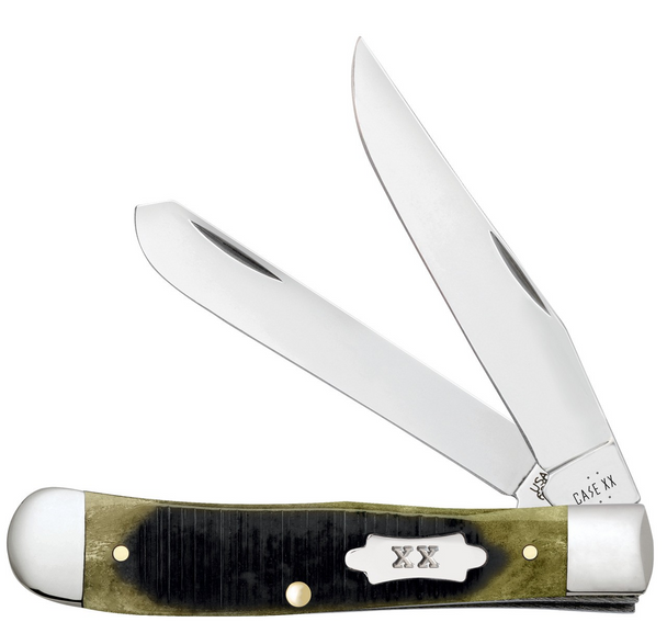CASE OLIVE GREEN BONE SAWCUT TRAPPE - ACC KNIVES  - 39230