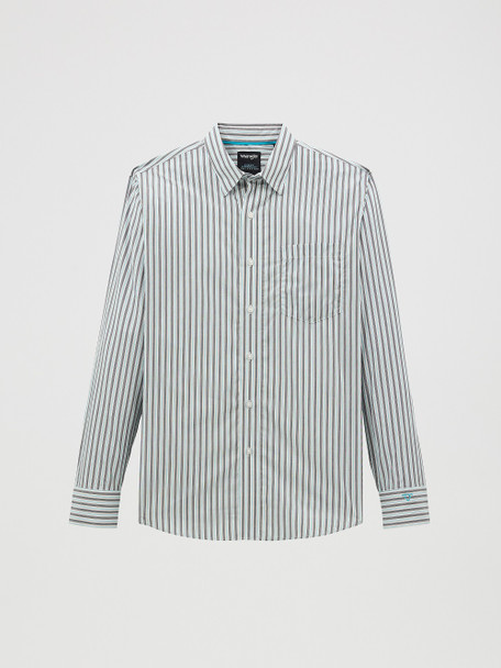 WRANGLER CODY JOHNSON BLUE SHADOW PRINT - MENS SHIRT  - 112368042