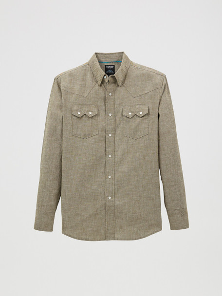 WRANGLER CODY JOHNSON CLASSIC OLIVE - MENS SHIRT  - 112368069