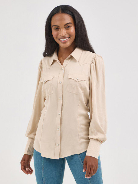 WRANGLER RETRO AMERICANA CREAM - LADIES SHIRT  - 112367278
