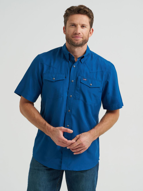 WRANGLER PERFORMANCE SNAPS BLUE - MENS SHIRT  - 112369424