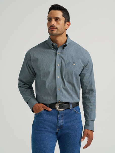 WRANGLER GEORGE STRAIT MALLARD PRINT - MENS SHIRT  - 112368204