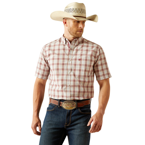 ARIAT PRO SERIES GASTON BRICK PLAID - MENS SHIRT  - 10054684