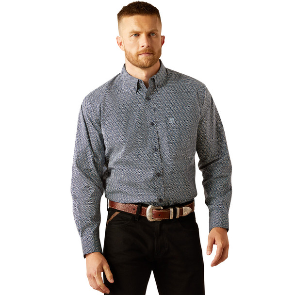 ARIAT COLSON CLASSIC NAVY PRINT - MENS SHIRT  - 10058765