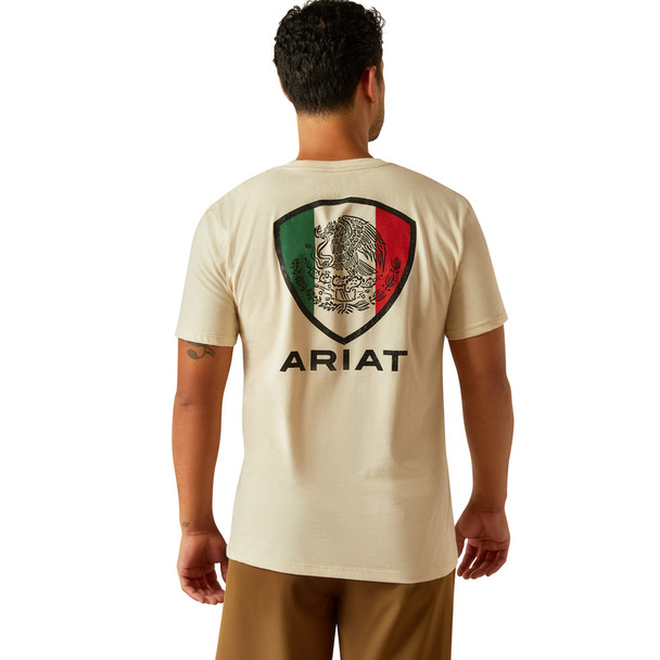 ARIAT TENOCHITLAN WHITE SHIELD PRINT - MENS TEE  - 10058883