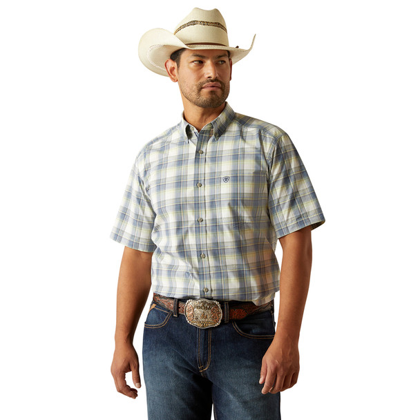 ARIAT PRO CRUE DARK BLUE PLAID - MENS SHIRT  - 10058811