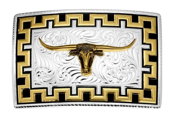 MONTANA SILVERSMITHS HONOR AND GRIT LONGHORN - ACC BUCKLE  - 55510-767M