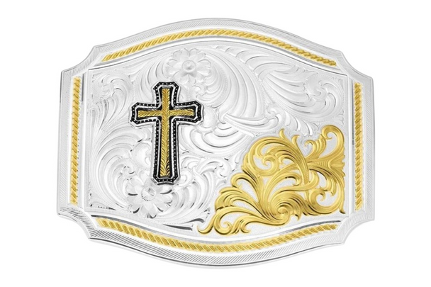MONTANA SILVERSMITHS HORSEMAN CROSS FILIGREE - ACC BUCKLE  - 55710-929M