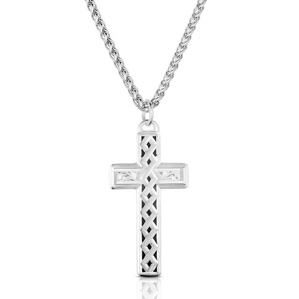 MONTANA SILVERSMITHS WOVEN LEGACY CROSS - ACCESSORIES JEWELRY NECKLACE - AMNC6175