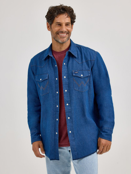 WRANGLER FLANNEL LINED WORK DENIM - MENS SHIRT  - 112367727