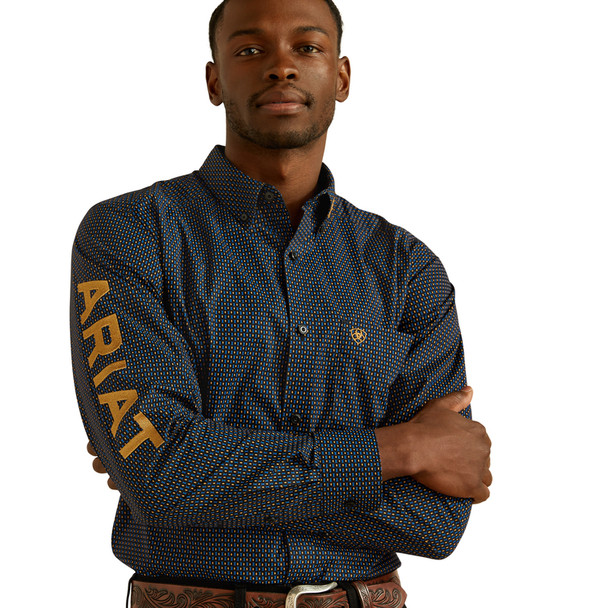 ARIAT TEAM PORTLAND FITTED DARK BLUE - MENS SHIRT  - 10062254