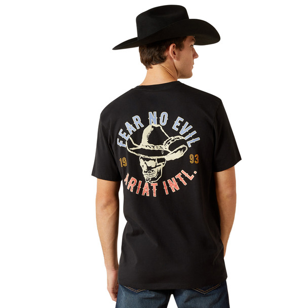 ARIAT STITCHED SKULL FEAR NO EVIL - MENS TEE  - 10062423