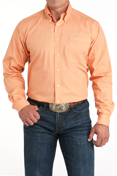 CINCH CORAL GEOMETRIC PRINT - MENS SHIRT  - MTW1105964