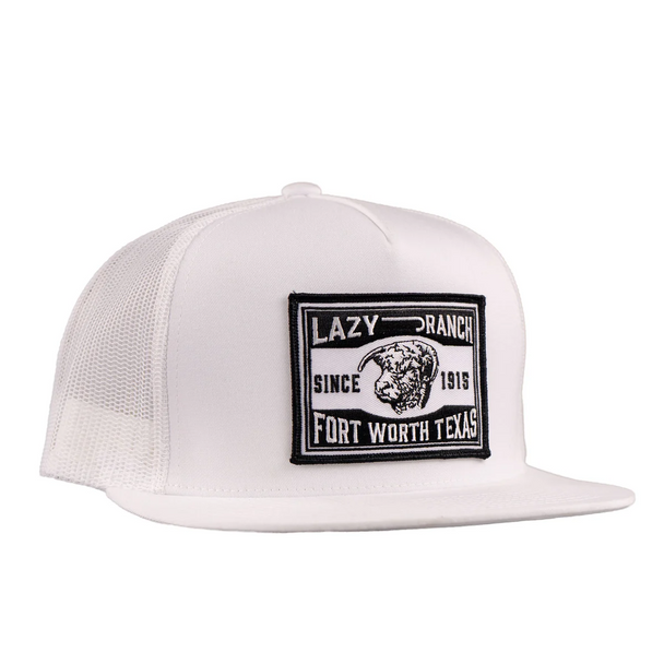 LAZY J RANCH WEAR WHITE FORT WORTH CLASSIC ROPE - HATS CAP  - WHITE4-FTW-BLK