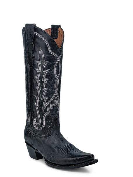 CIRCLE G BY CORRAL BLACK EMBROIDERY SNIP TOE - BOOT LADIES  - L6282