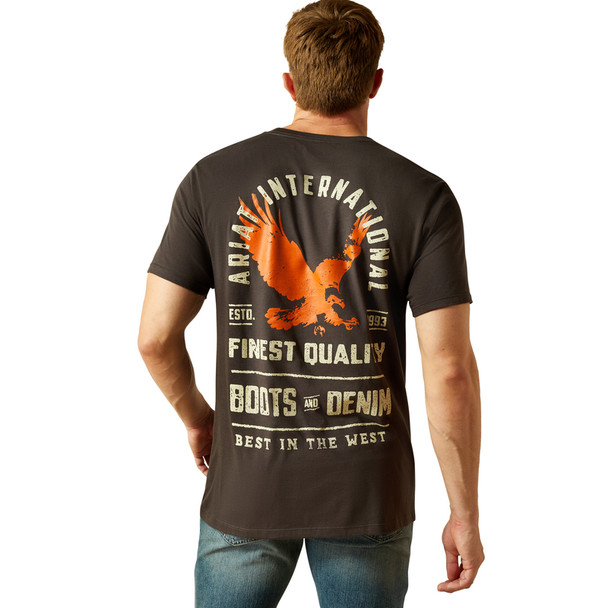 ARIAT EAGLE LARGE VINTAGE BLACK TEE - MENS TEE  - 10062427