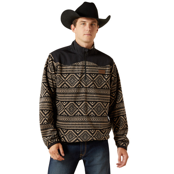 ARIAT BASIS FLEECE BLACK SOUTHWEST - MEN SWEATER  - 10062486