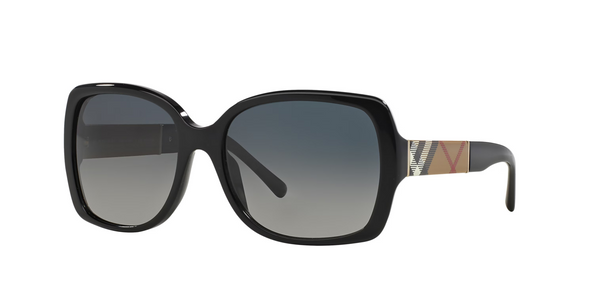 BURBERRY LARGE SQUARE BLACK PLAID - SUNGLASS BURBERRY  - 416034338G