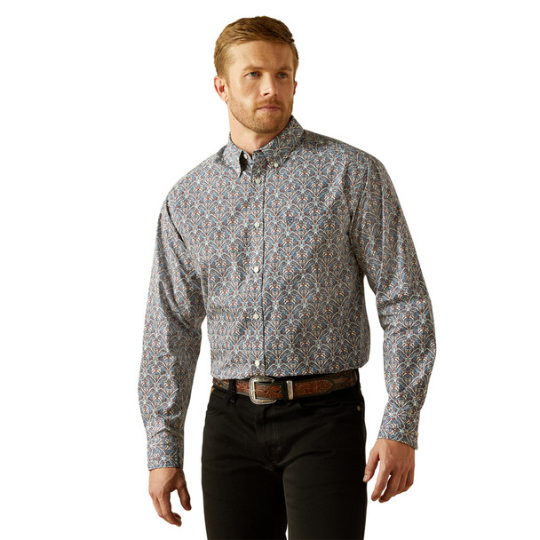 ARIAT TEGAN CLASSIC FIT BLUE PRINT - MENS SHIRT  - 10062183