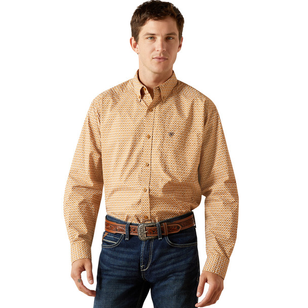 ARIAT BURNIS CLASSIC FIT TAN PRINT - MENS SHIRT  - 10062211