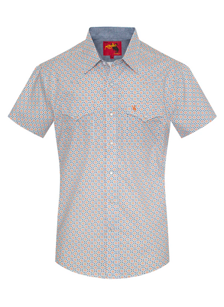 RODEO BLUE PEARL SNAP PRINT - MENS SHIRT  - PS100S-1101