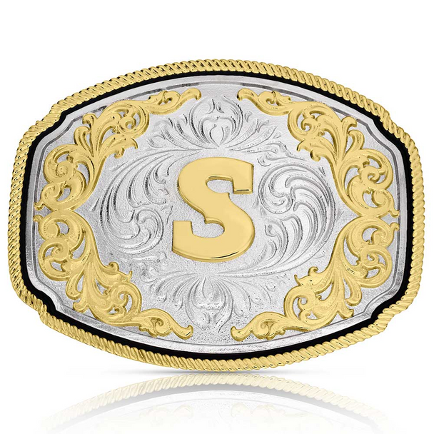 ATTITUDE BY MONTANA SILVERSMITHS WESTERN INITIAL BUCKLE S - ACC BUCKLE  - A1047S