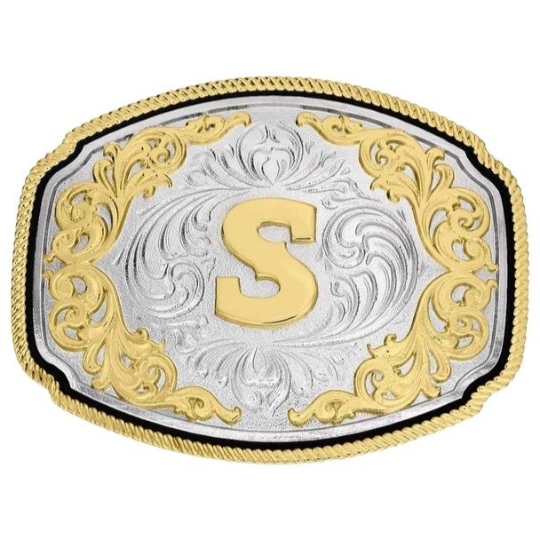 ATTITUDE BY MONTANA SILVERSMITHS WESTERN INITIAL BUCKLE S - ACC BUCKLE  - A1047S