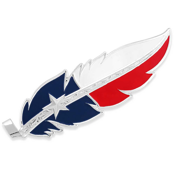 MONTANA SILVERSMITHS TEXAS FLAG HAT FEATHER - HATS ADD-ONS  - HF5458TX
