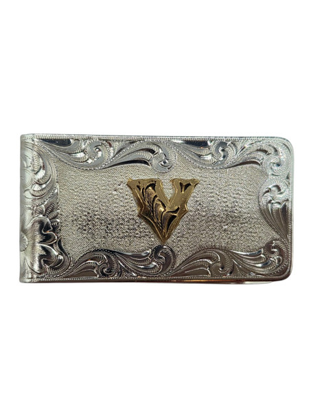 MONTANA SILVERSMITHS MONEY CLIP ENGRAVED LETTER V - ACCESSORIES OTHER  - MCL4-B2V