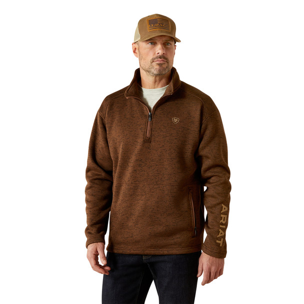 ARIAT CALDWELL LOGO CARAFE 1/4 ZIP - MEN SWEATER  - 10062619