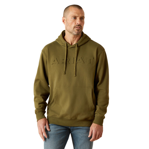 ARIAT EMBOSSED LOGO WINTER MOSS - MENS HOODIE  - 10062501