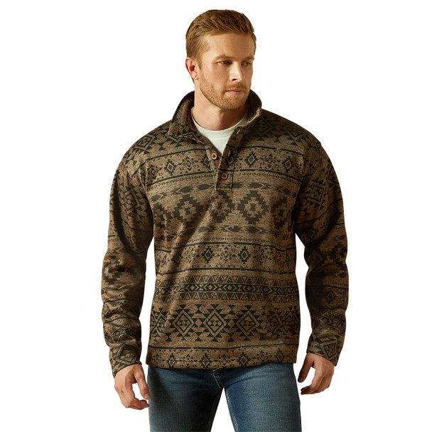 ARIAT CALDWELL 1/4 ZIP BEIGE - MEN SWEATER  - 10062481