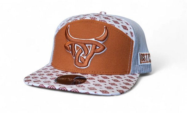 LOST CALF AUSTIN FLAT 3D LOGO ORANGE - HATS CAP  - AUSTIN FLAT