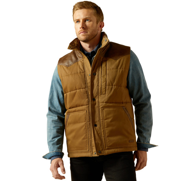 ARIAT WESTERN QUILTED CUB KHAKI - LADIES VESTS  - 10062439