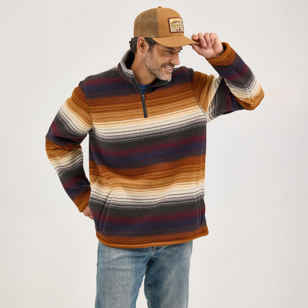 WRANGLER SHERPA 1/4 ZIP MULTI STRIPE - MENS JACKET  - 112368190