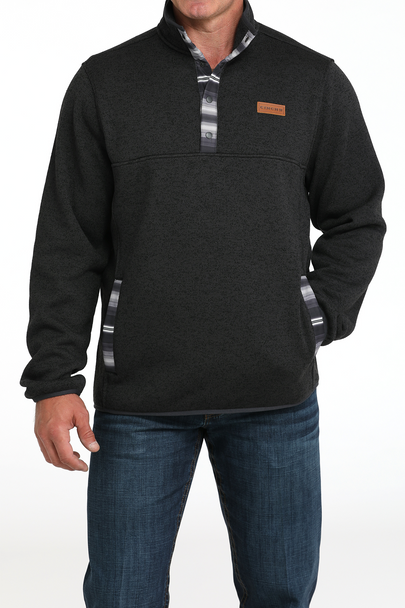 CINCH CHARCOAL FLEECE PULLOVER - MEN SWEATER  - MWK1534008