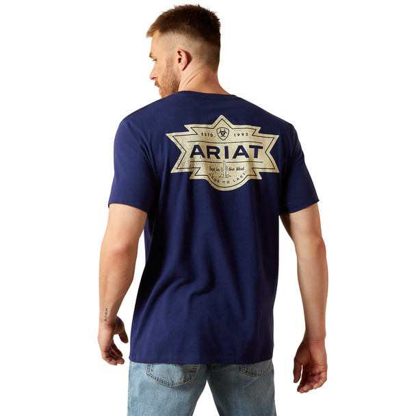 ARIAT MESA MOTIF LOCKUP BLUE - MENS TEE  - 10065904