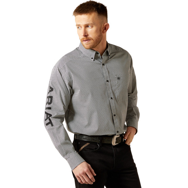 ARIAT TEAM PABLO CLASSIC WHITE/BLACK - MENS SHIRT  - 10065815
