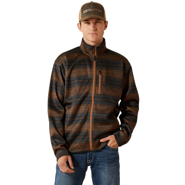 ARIAT CALDWELL FULL ZIP BROWN - MEN SWEATER  - 10062605